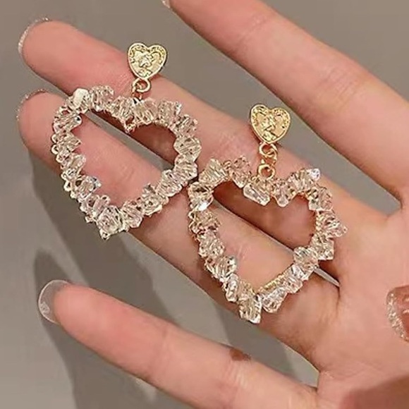 Heart drop earrings womens - Picture 1 of 2